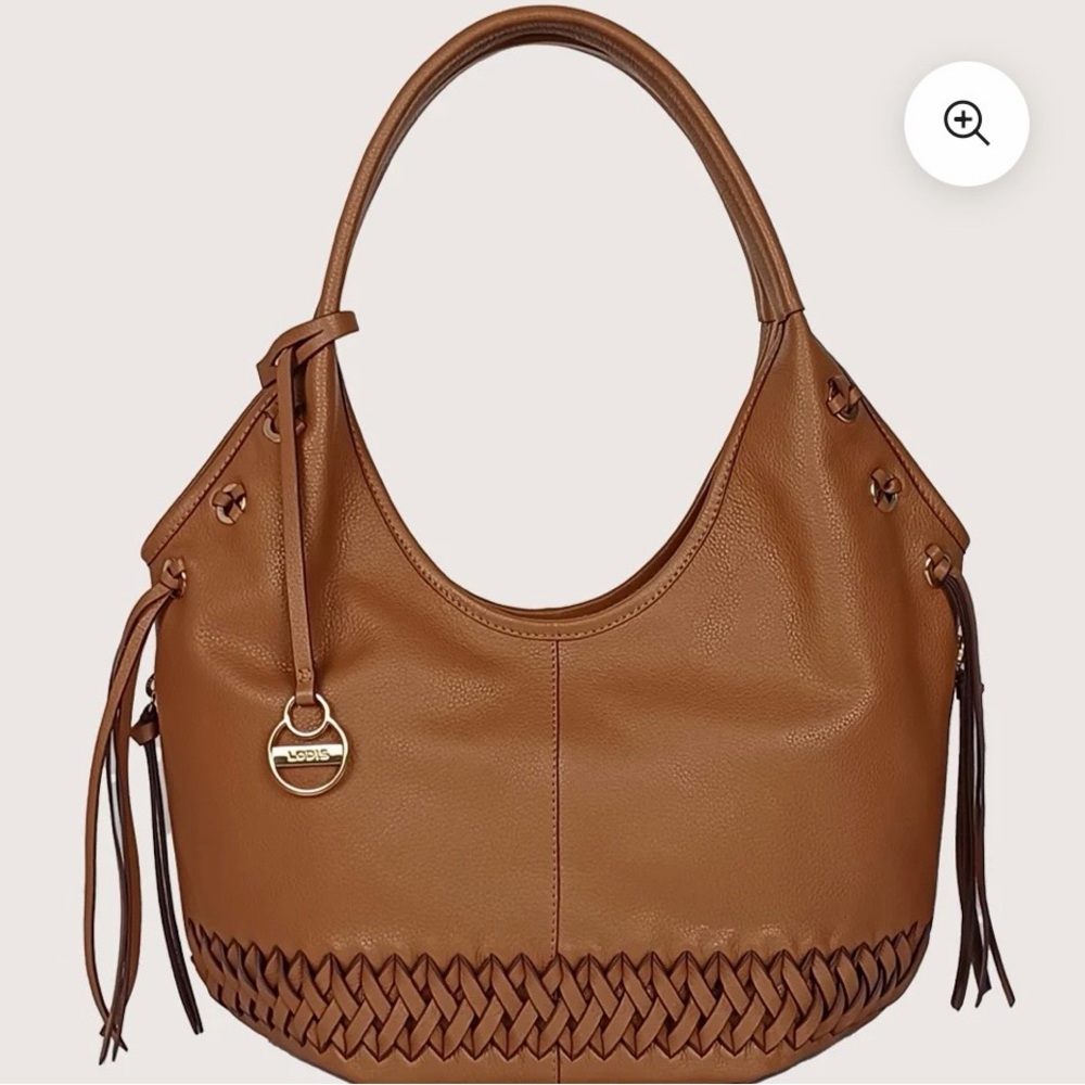 Lodis Brown Hobo Bag with Braided Accents